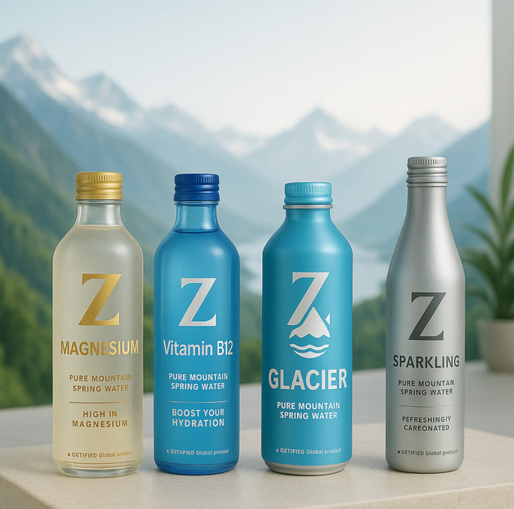 Z Water Bottles with different variant